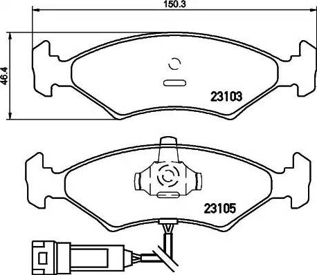 HELLA 8DB 355 010-301 - Kit pastiglie freno, Freno a disco autozon.pro