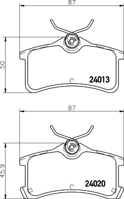 HELLA 8DB 355 011-511 - Kit pastiglie freno, Freno a disco autozon.pro