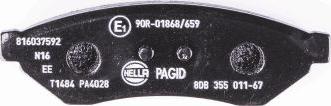 HELLA 8DB 355 011-671 - Kit pastiglie freno, Freno a disco autozon.pro