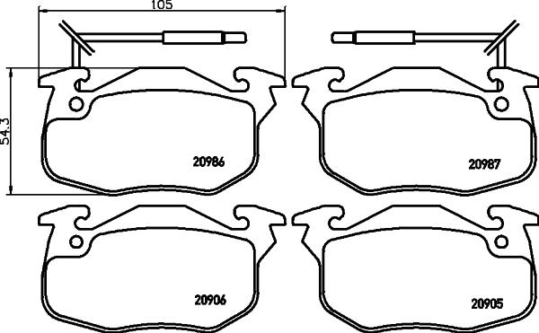 HELLA 8DB 355 018-961 - Kit pastiglie freno, Freno a disco autozon.pro