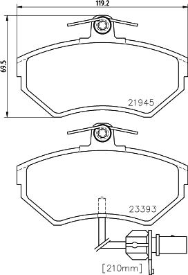 HELLA 8DB 355 018-451 - Kit pastiglie freno, Freno a disco autozon.pro