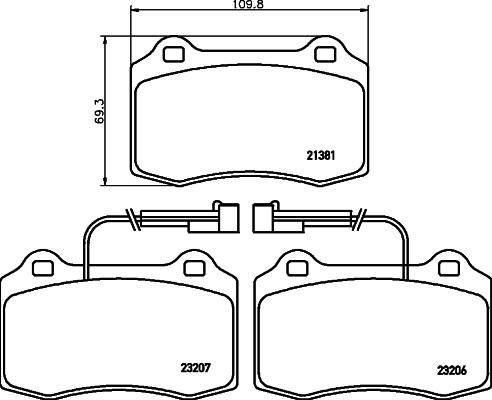 HELLA 8DB 355 018-421 - Kit pastiglie freno, Freno a disco autozon.pro