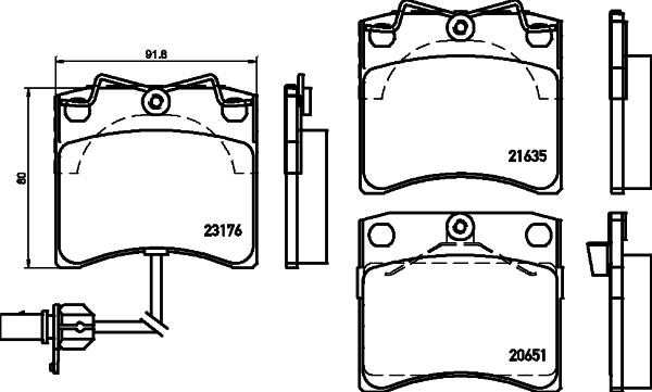 HELLA 8DB 355 018-521 - Kit pastiglie freno, Freno a disco autozon.pro