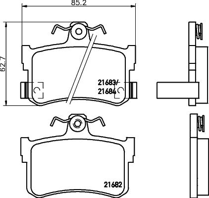 HELLA 8DB 355 018-611 - Kit pastiglie freno, Freno a disco autozon.pro