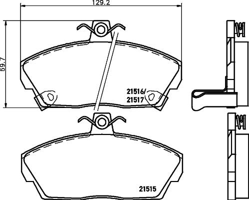 HELLA 8DB 355 018-031 - Kit pastiglie freno, Freno a disco autozon.pro