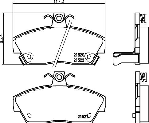 HELLA 8DB 355 018-161 - Kit pastiglie freno, Freno a disco autozon.pro