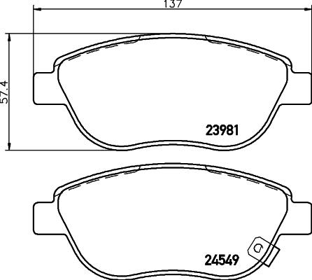 HELLA 8DB 355 013-371 - Kit pastiglie freno, Freno a disco autozon.pro