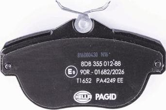 HELLA 8DB 355 012-881 - Kit pastiglie freno, Freno a disco autozon.pro