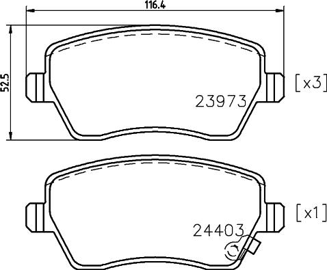 HELLA 8DB 355 012-301 - Kit pastiglie freno, Freno a disco autozon.pro