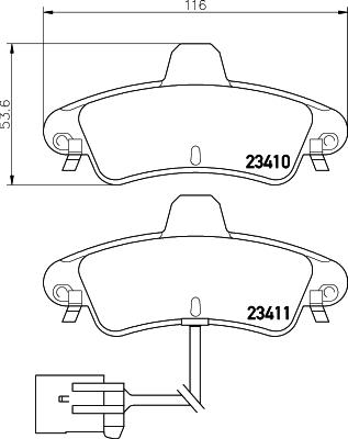 HELLA 8DB 355 012-201 - Kit pastiglie freno, Freno a disco autozon.pro