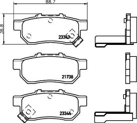 HELLA 8DB 355 017-151 - Kit pastiglie freno, Freno a disco autozon.pro