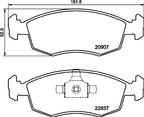 HELLA 8DB 355 039-311 - Kit pastiglie freno, Freno a disco autozon.pro