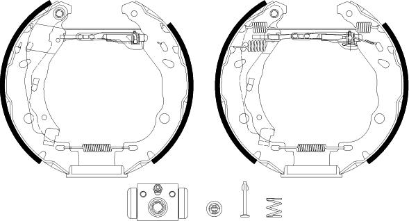 HELLA 8DB 355 038-121 - Kit ganasce freno autozon.pro