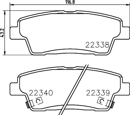 HELLA 8DB 355 037-561 - Kit pastiglie freno, Freno a disco autozon.pro