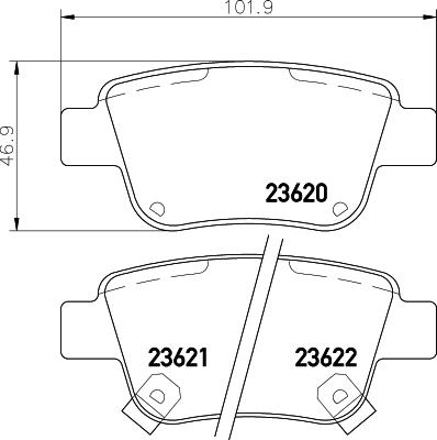 HELLA 8DB 355 029-621 - Kit pastiglie freno, Freno a disco autozon.pro