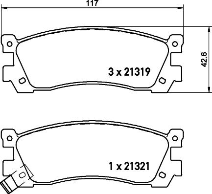 HELLA 8DB 355 029-881 - Kit pastiglie freno, Freno a disco autozon.pro