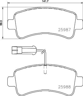 HELLA 8DB 355 024-871 - Kit pastiglie freno, Freno a disco autozon.pro