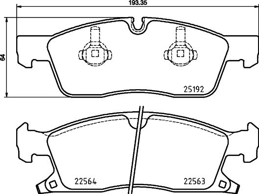 HELLA 8DB 355 025-541 - Kit pastiglie freno, Freno a disco autozon.pro