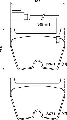 HELLA 8DB 355 025-171 - Kit pastiglie freno, Freno a disco autozon.pro