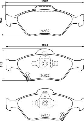 HELLA 8DB 355 025-321 - Kit pastiglie freno, Freno a disco autozon.pro