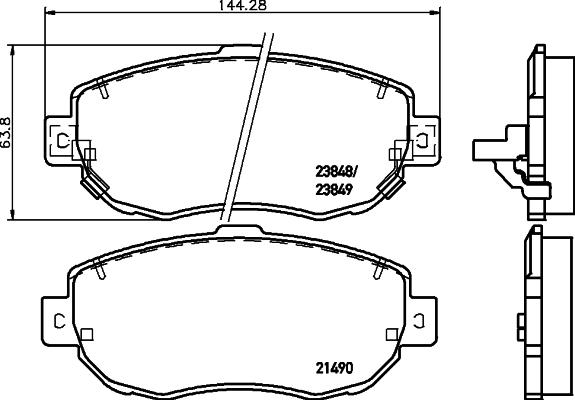 HELLA 8DB 355 026-991 - Kit pastiglie freno, Freno a disco autozon.pro