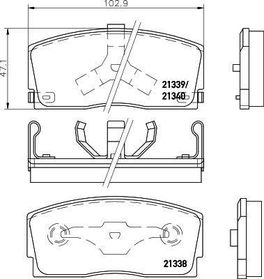 HELLA 8DB 355 026-911 - Kit pastiglie freno, Freno a disco autozon.pro