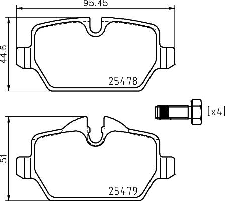 HELLA 8DB 355 026-041 - Kit pastiglie freno, Freno a disco autozon.pro