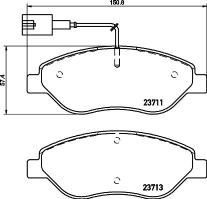 HELLA 8DB 355 020-561 - Kit pastiglie freno, Freno a disco autozon.pro