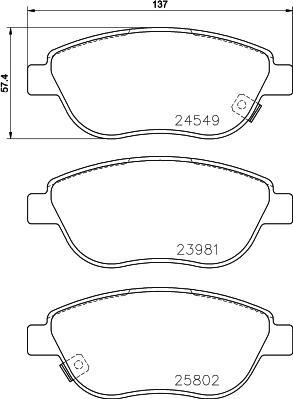 HELLA 8DB 355 020-881 - Kit pastiglie freno, Freno a disco autozon.pro