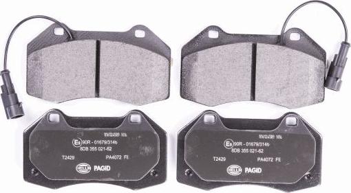 HELLA 8DB 355 021-621 - Kit pastiglie freno, Freno a disco autozon.pro