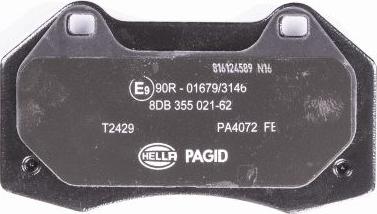 HELLA 8DB 355 021-621 - Kit pastiglie freno, Freno a disco autozon.pro