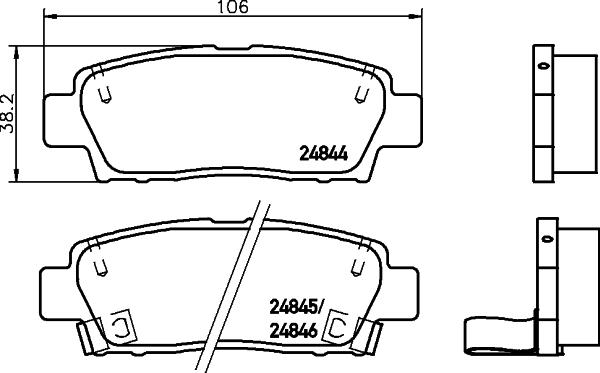 HELLA 8DB 355 028-751 - Kit pastiglie freno, Freno a disco autozon.pro