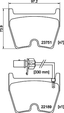 HELLA 8DB 355 023-081 - Kit pastiglie freno, Freno a disco autozon.pro