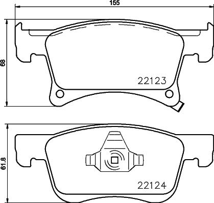 HELLA 8DB 355 023-021 - Kit pastiglie freno, Freno a disco autozon.pro