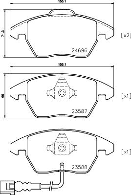 HELLA 8DB 355 023-161 - Kit pastiglie freno, Freno a disco autozon.pro