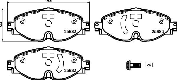 HELLA 8DB 355 023-171 - Kit pastiglie freno, Freno a disco autozon.pro