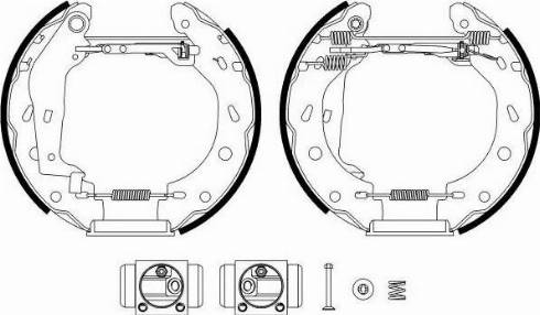 HELLA 8DB 355 022-961 - Kit ganasce freno autozon.pro