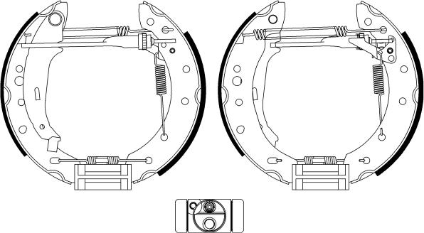 HELLA 8DB 355 022-901 - Kit ganasce freno autozon.pro