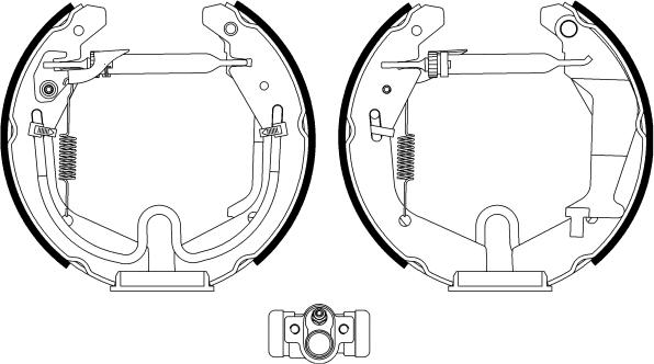 HELLA 8DB 355 022-981 - Kit ganasce freno autozon.pro