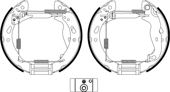 HELLA 8DB 355 022-921 - Kit ganasce freno autozon.pro