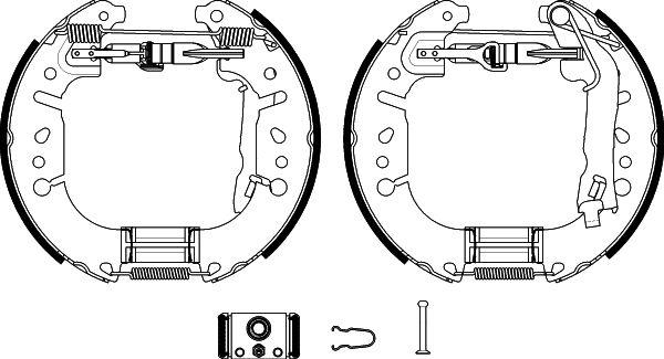 HELLA 8DB 355 022-451 - Kit ganasce freno autozon.pro