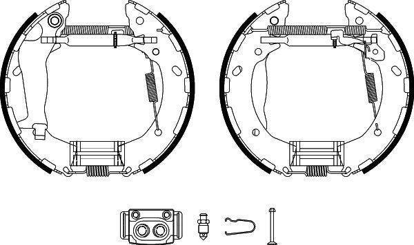 HELLA 8DB 355 022-551 - Kit ganasce freno autozon.pro