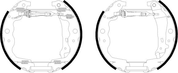 HELLA 8DB 355 022-561 - Kit ganasce freno autozon.pro