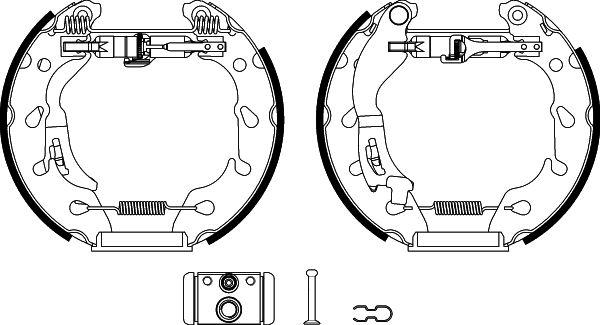 HELLA 8DB 355 022-501 - Kit ganasce freno autozon.pro