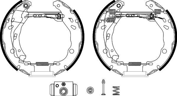 HELLA 8DB 355 022-521 - Kit ganasce freno autozon.pro