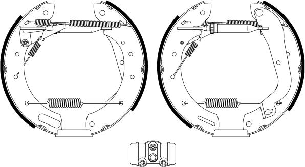 HELLA 8DB 355 022-651 - Kit ganasce freno autozon.pro