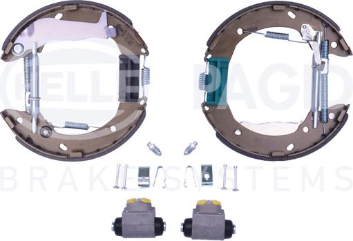 HELLA 8DB 355 022-611 - Kit ganasce freno autozon.pro