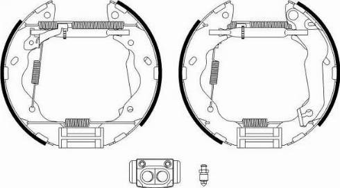 HELLA 8DB 355 022-621 - Kit ganasce freno autozon.pro