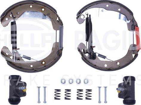 HELLA 8DB 355 022-671 - Kit ganasce freno autozon.pro