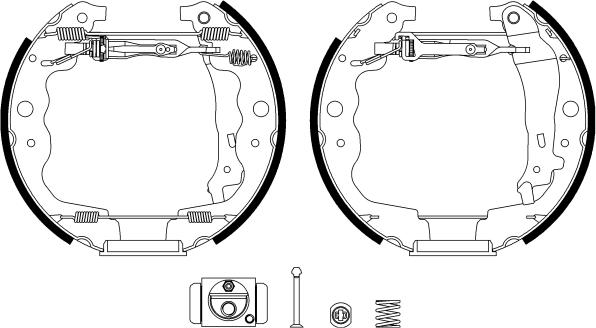 HELLA 8DB 355 022-871 - Kit ganasce freno autozon.pro